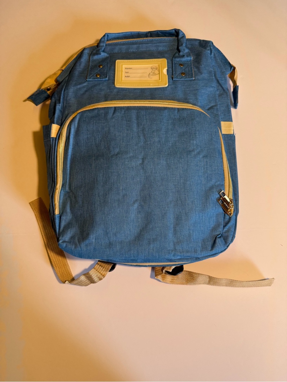 NWOT 3-in-1 Diaper Bag Travel Backpack Foldout Changing Station Blue